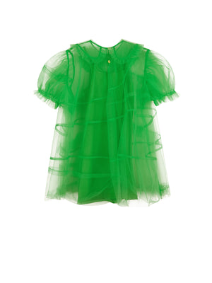 JNBY Organza Asymmetric Ruffle Collared Dress - Dresses