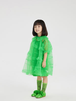 JNBY Organza Asymmetric Ruffle Collared Dress - Dresses