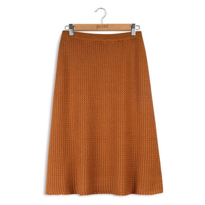Point Cableknit A-line Skirt - PinkOrchidFashion