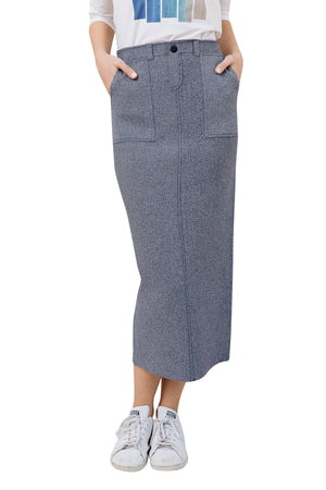 Apparalel Denim Knit Midi Pencil Skirt - Skirts