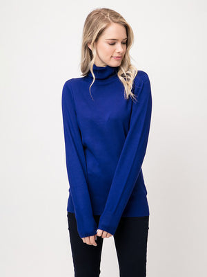 Cielo Contoured Turtleneck Pull Over Knit Sweater - Sweater