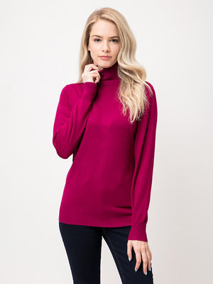 Cielo Contoured Turtleneck Pull Over Knit Sweater - Sweater