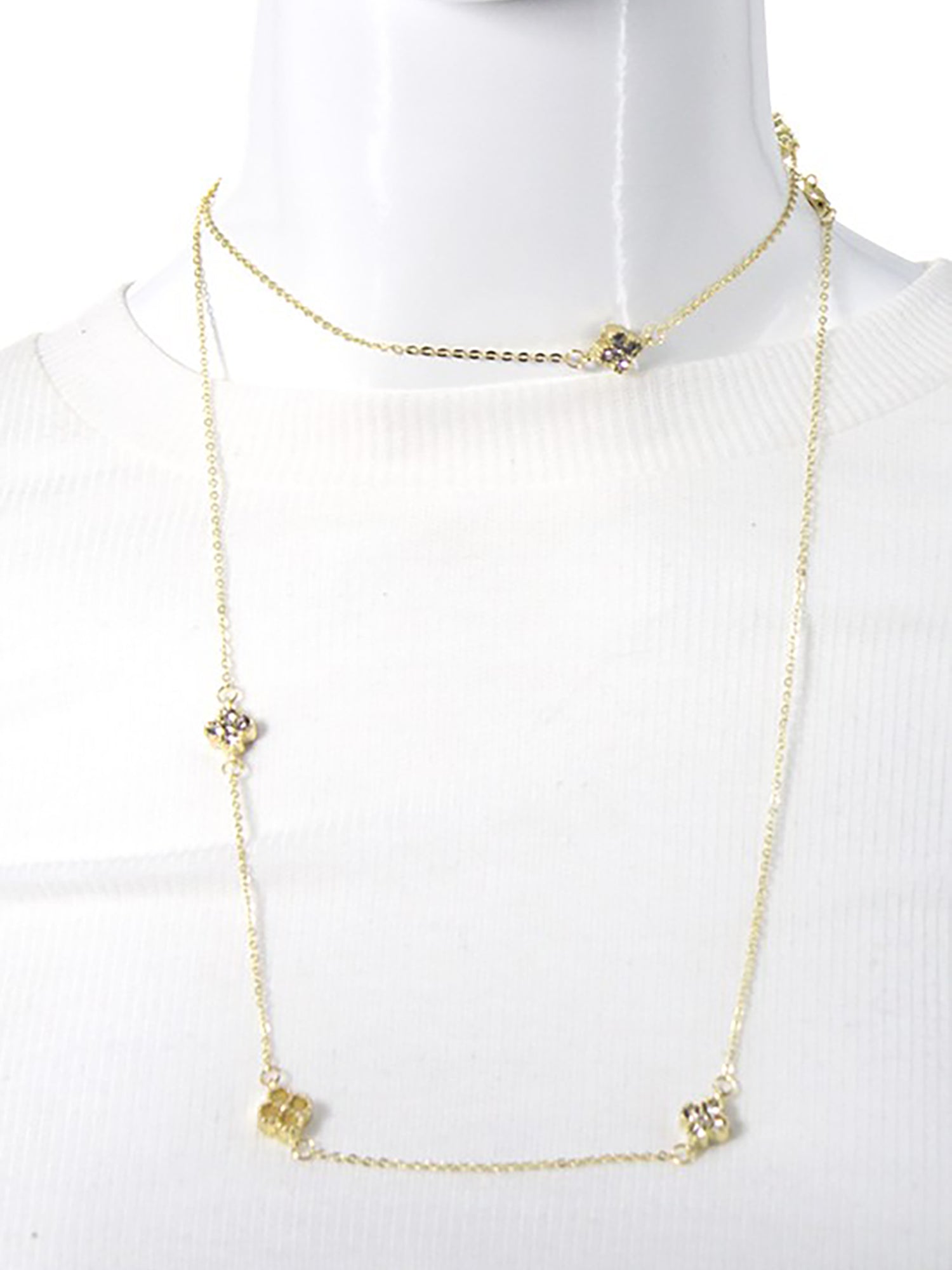 Scintillating Mini Clover Necklace - Accessory