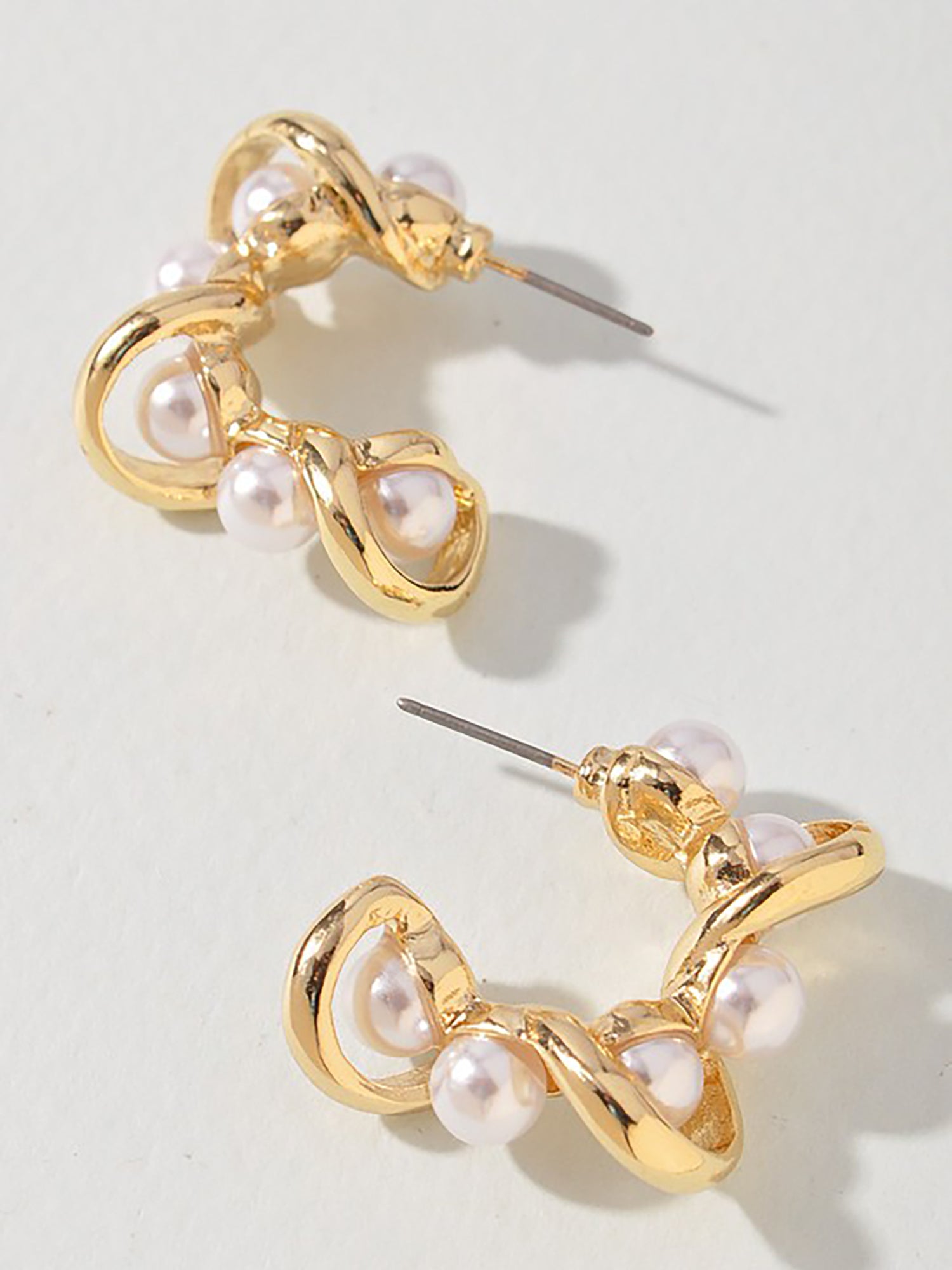 Pearl with a Twist Hoop Earrings - Accessory