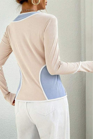 Honeypeach Modern Colorblock Ribbed