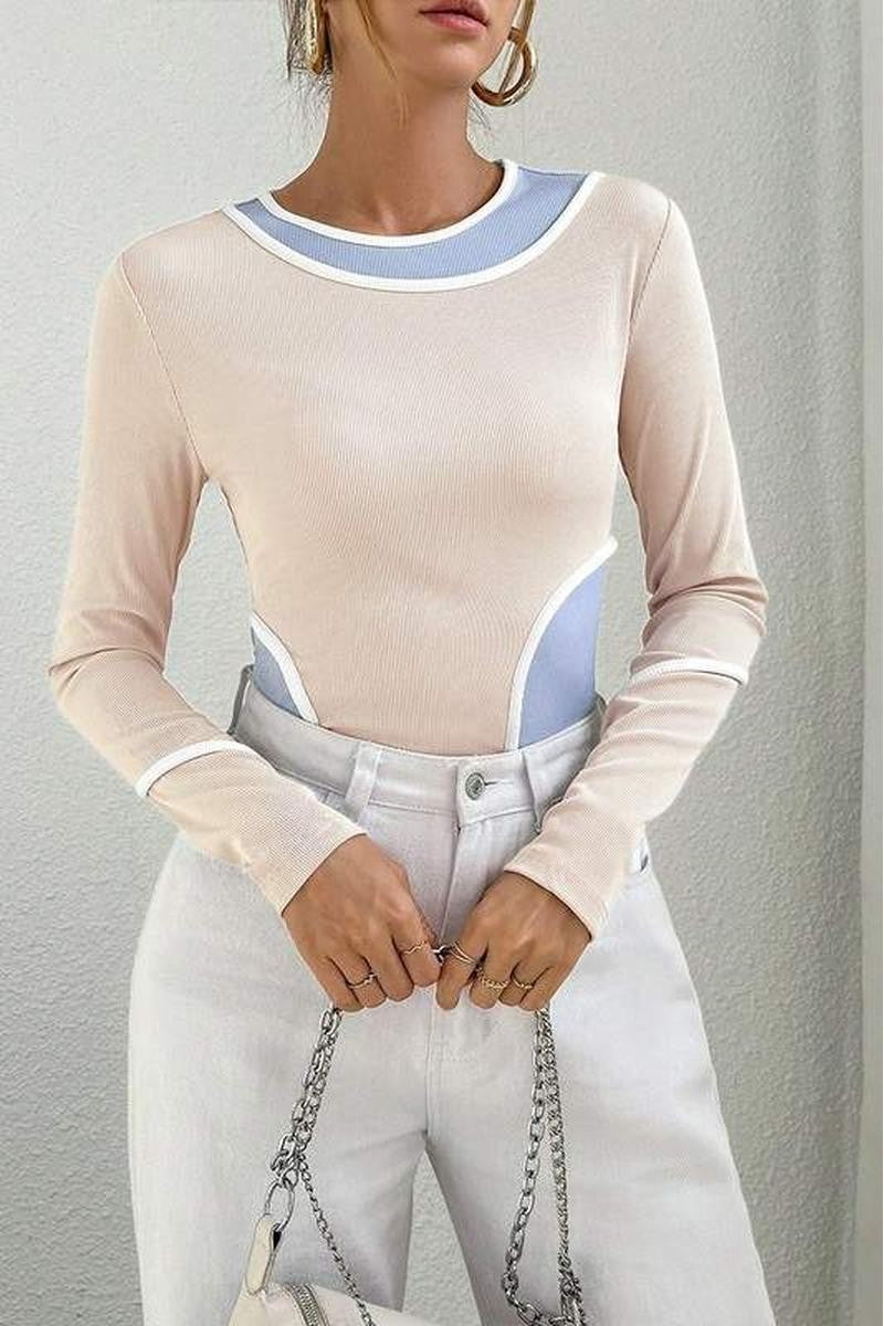 Honeypeach Modern Colorblock Ribbed