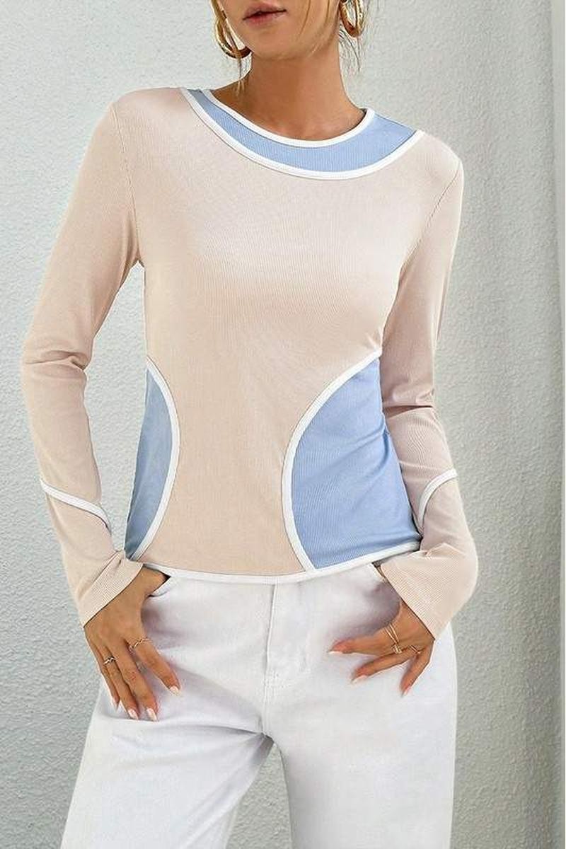 Honeypeach Modern Colorblock Ribbed