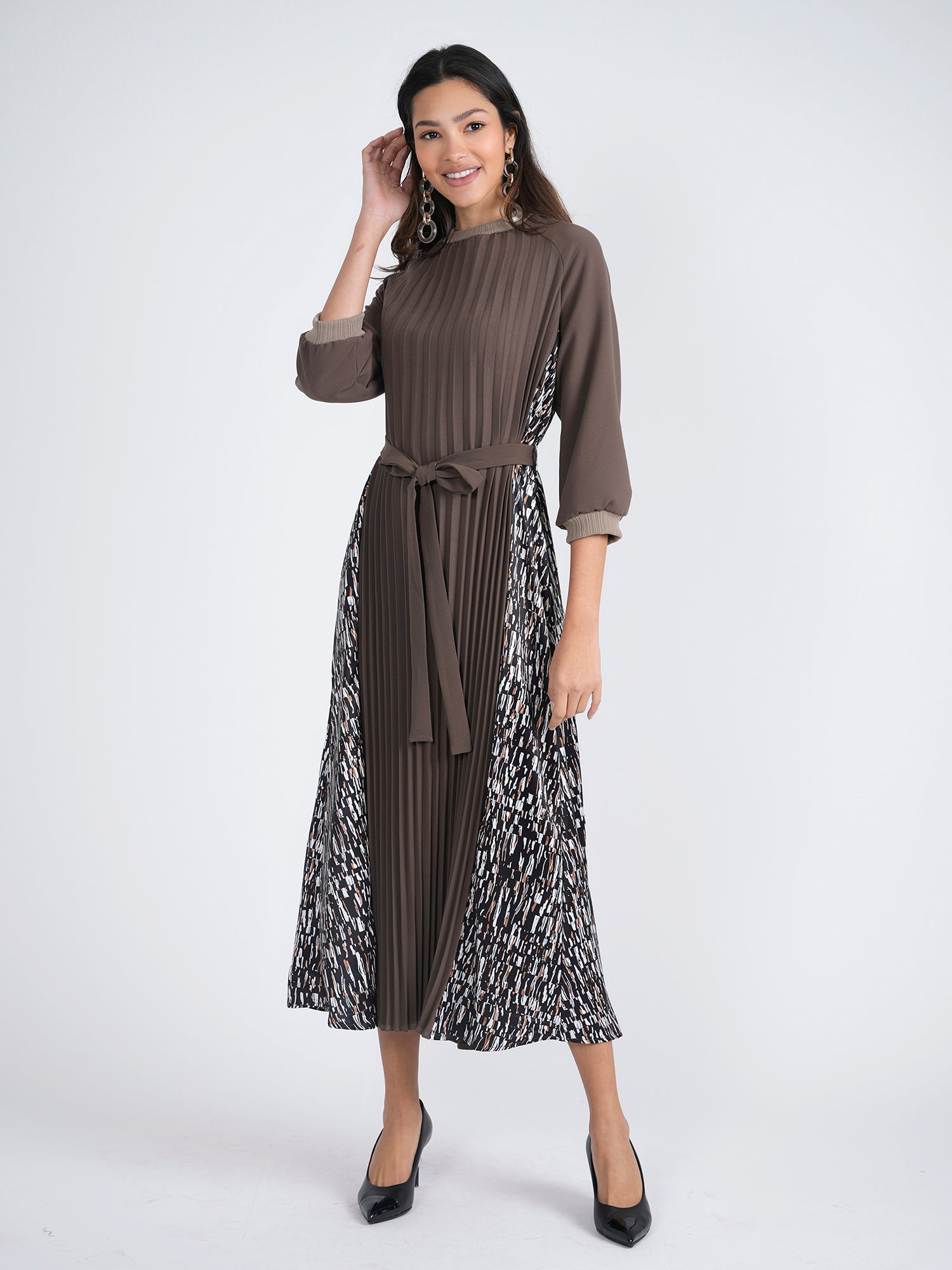 Tierra Tutu Print Pleated Dress - Dresses