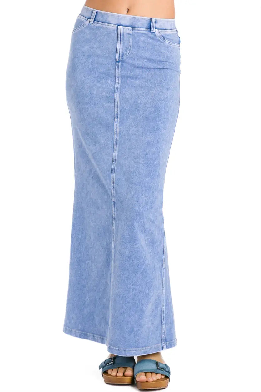 Hardtail Long Denim Closed Slit Skirt (Style WJ-114) Hard Tail