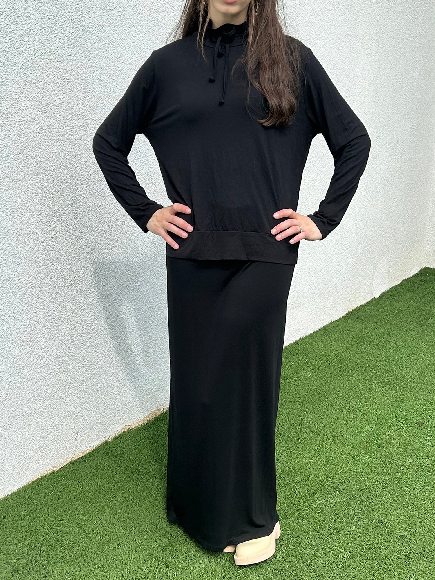 Pearlstone Mock Neck Banded Top - Tops