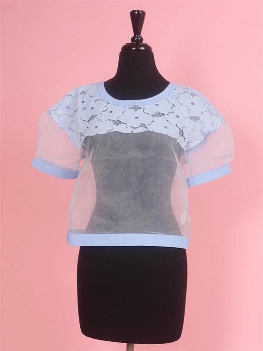 JOA Sky Blue Crop Top vendor-unknown