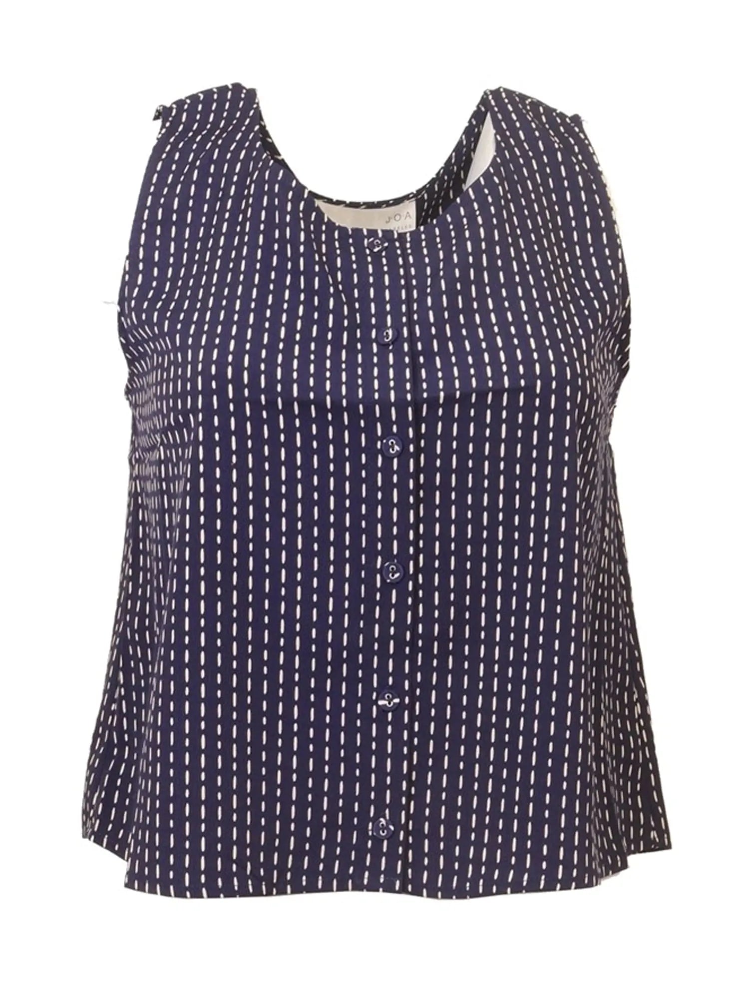 Joa Navy Sleeveless Crop Top -   Tops