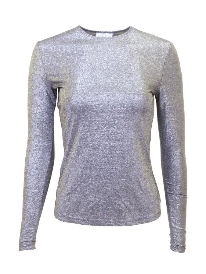 Linda Leal Long Sleeve Sparkle Shell -   Tops