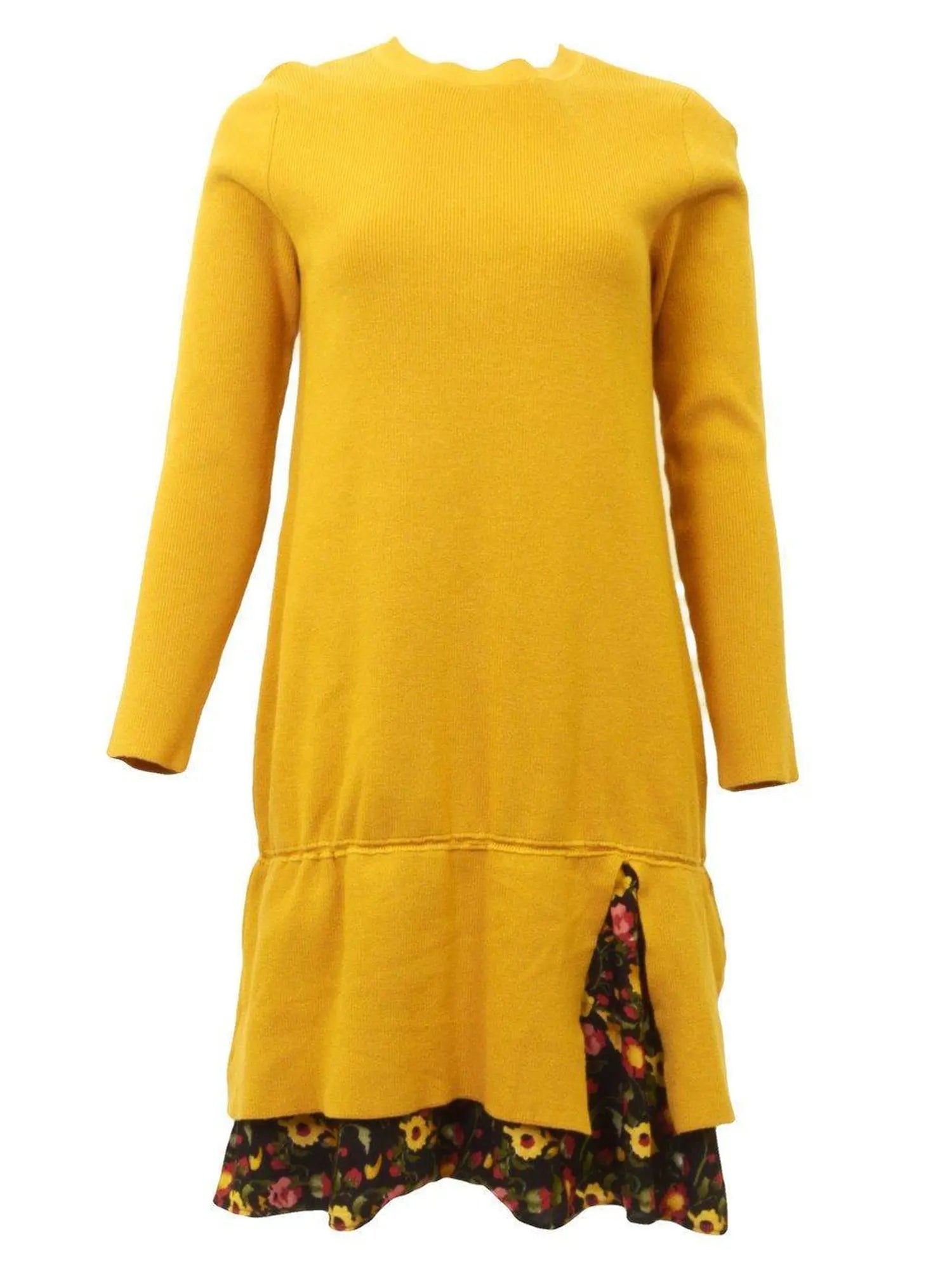 Miss Donna Mustard Knit Dress -   Dresses