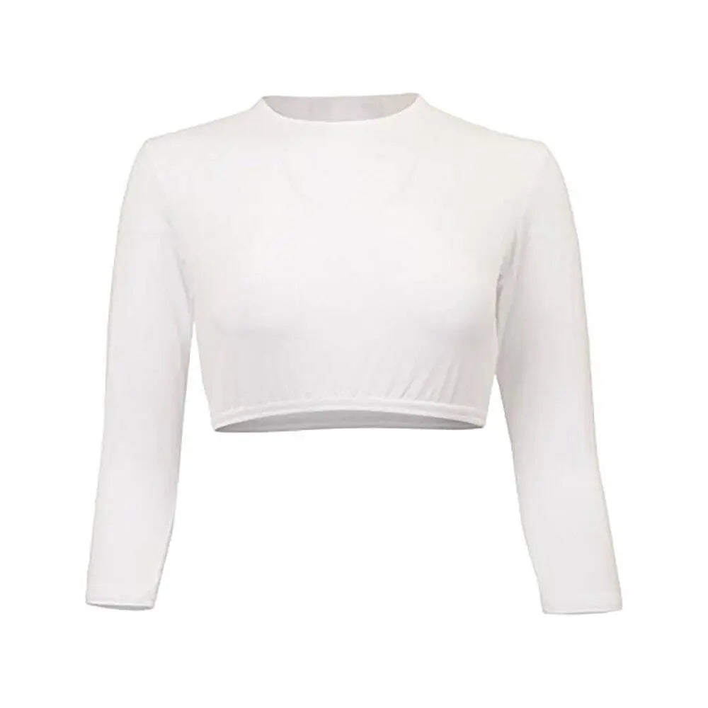 PBJ Modal Crop Three Quarter Sleeve Top -   Shells