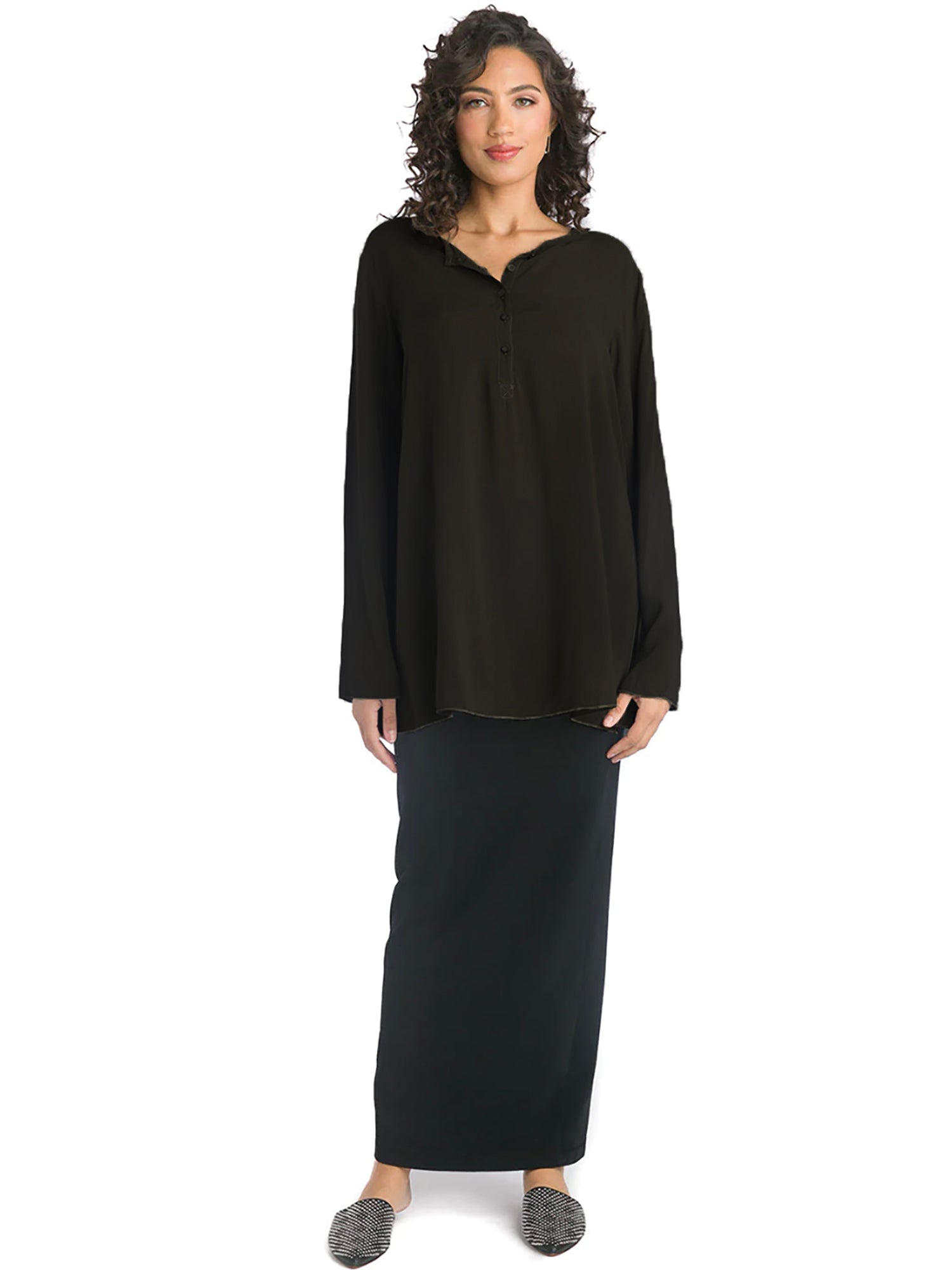 Hard Tail Long Sleeve Flowy Tunic (Style RV-02) - Tops