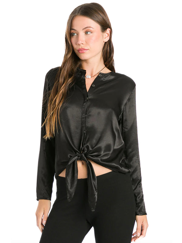 Hardtail Satin Tie Front Blouse (Style SAT-41) Hard Tail