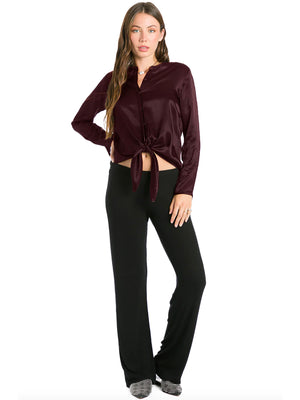 Hardtail Satin Tie Front Blouse (Style SAT-41) Hard Tail