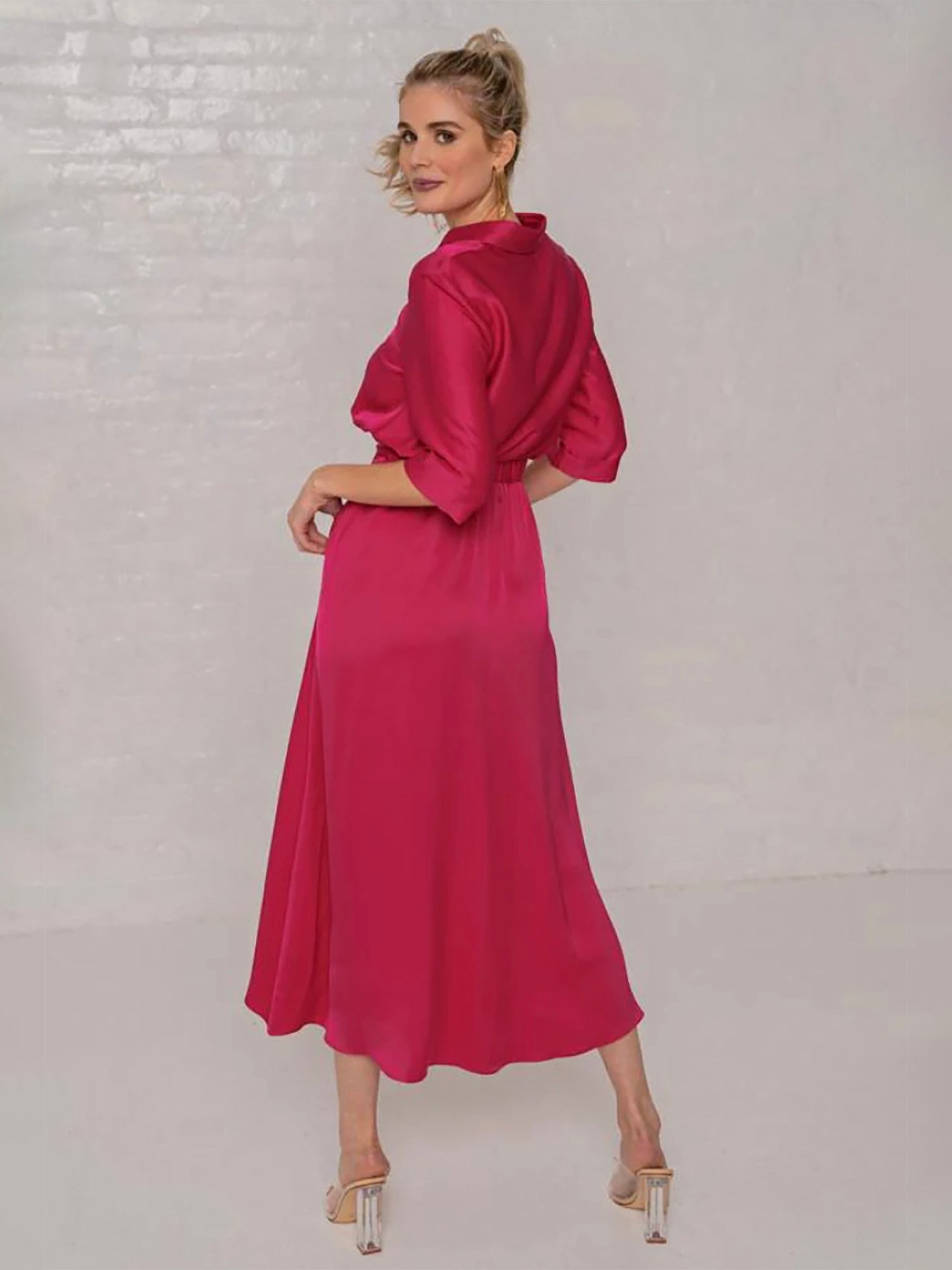 Third By Cee Elastic Waist Midi Shirt Dress Third by Cee