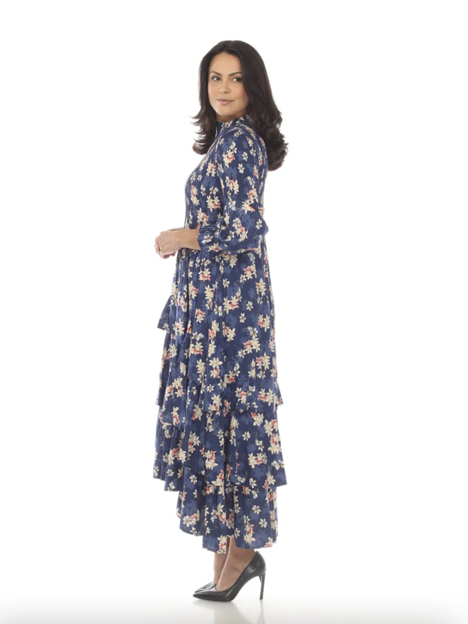 Veeca Long Sleeve Multi-Layer Dress - Dresses