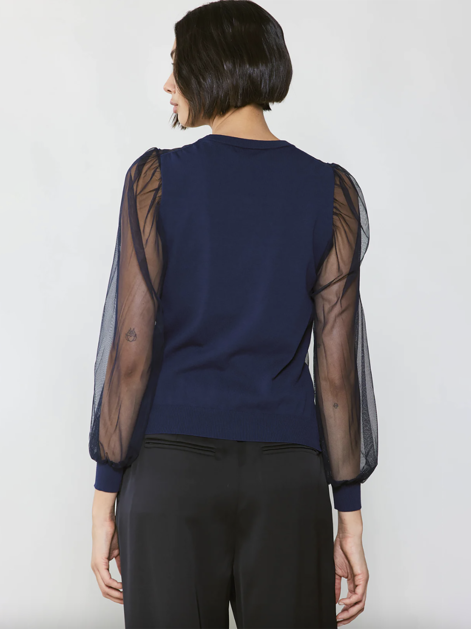 Current Air Sheer Crosshatch Lined Top - Shirts & Tops