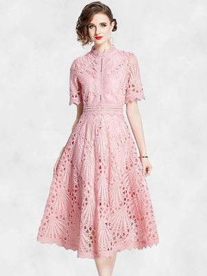 Eterna Vintage Elegant Short Sleeve dress