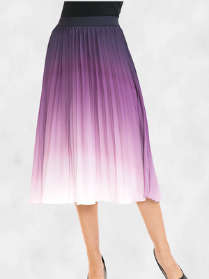 ANNVA USA High Waist Pleated A-line Swing Skirt