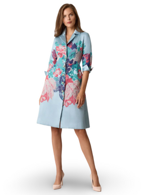 Teri Jon Floral Tailored Coatdress