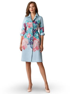 Teri Jon Floral Tailored Coatdress