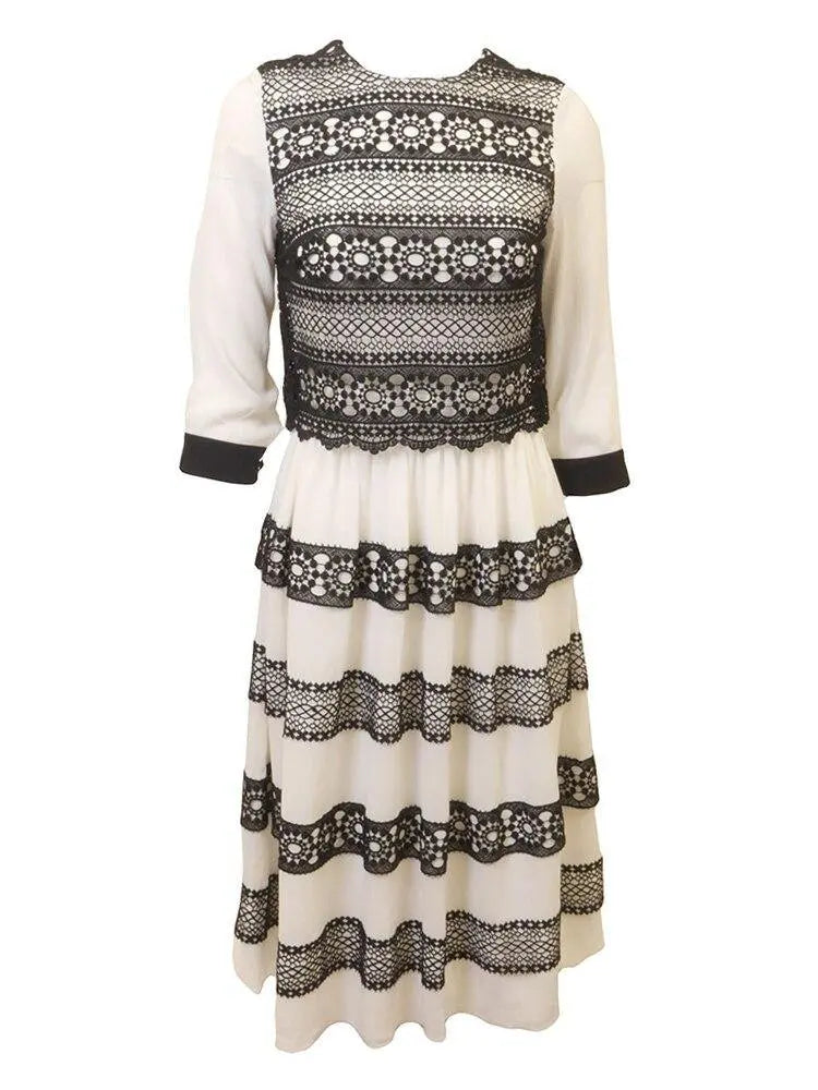 Shani's Black White Dress -   Dresses