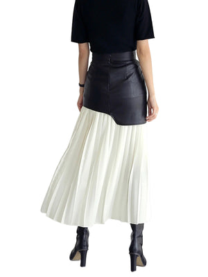 Lily Clothing Patchwork Pleats Skirt