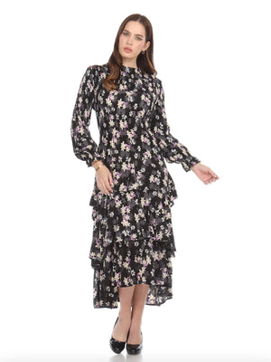 Veeca Long Sleeve Multi-Layer Dress - Dresses
