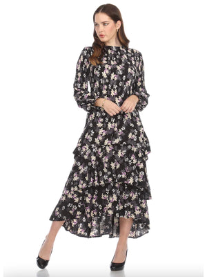 Veeca Long Sleeve Multi-Layer Dress - Dresses