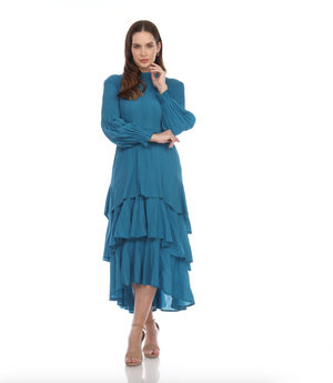 Veeca Long Sleeve Multi-Layer Dress - Dresses