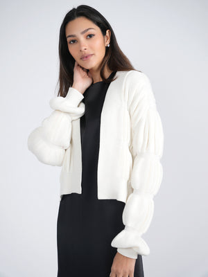 Milan Ribbed Open Cardigan - Tops