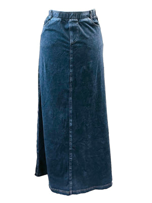 Hard Tail Denim A-Line Maxi Skirt (Style WJ-128) - Skirts