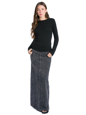 Hard Tail Denim A-Line Maxi Skirt (Style WJ-128) Hard Tail