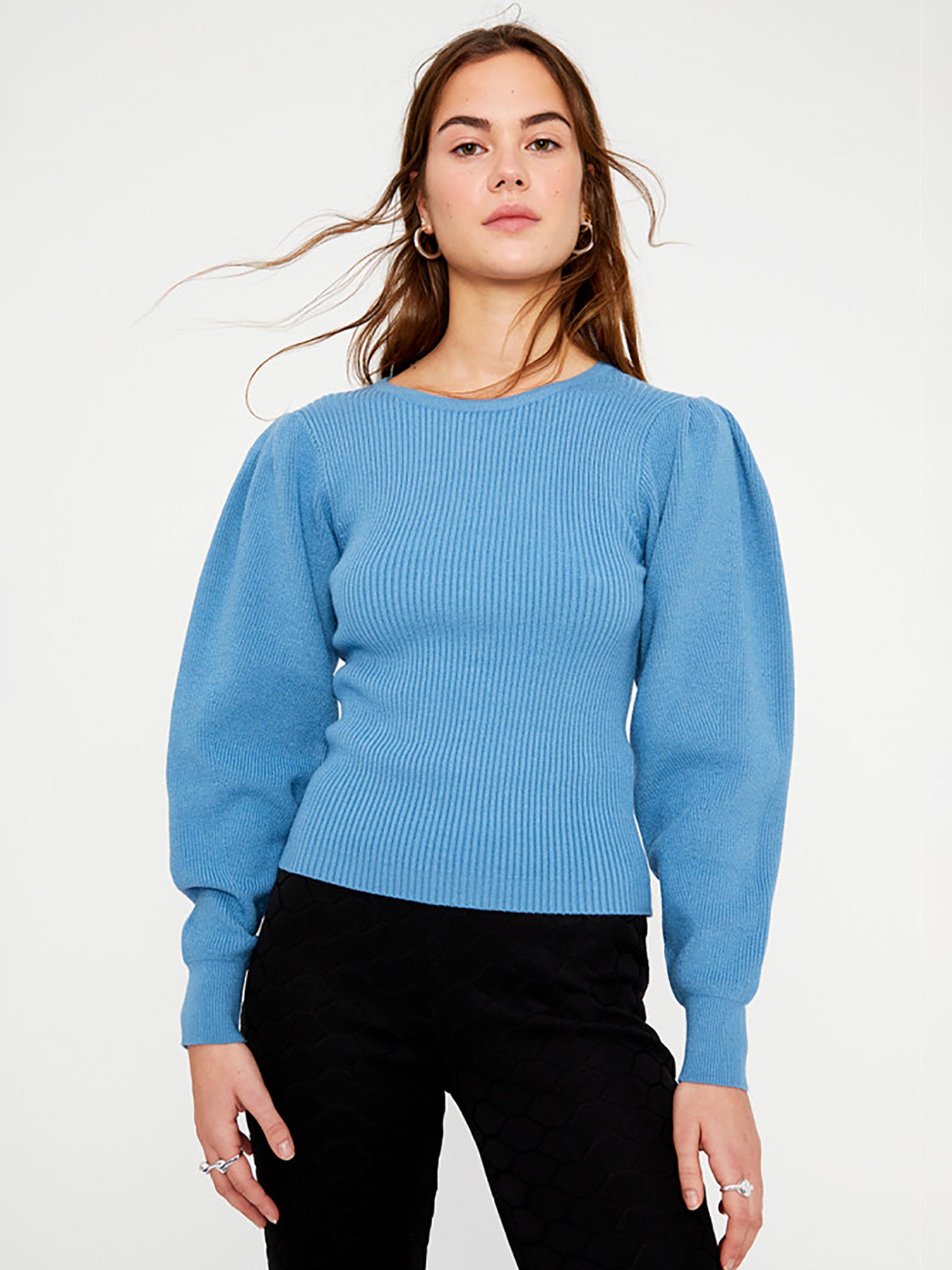 Wild Pony Ribbed Puff Sleeve Top - Shirts & Tops