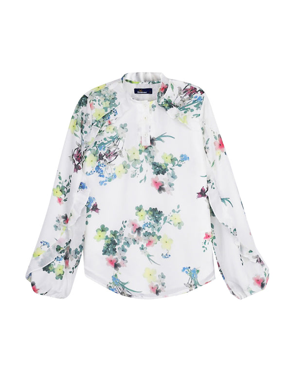 Dominic Floral Ruffle Blouse - Tops