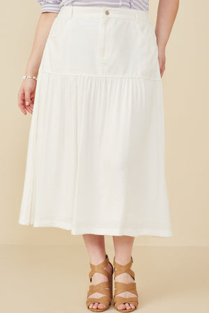 Hayden Airy Pleat Midi Skirt