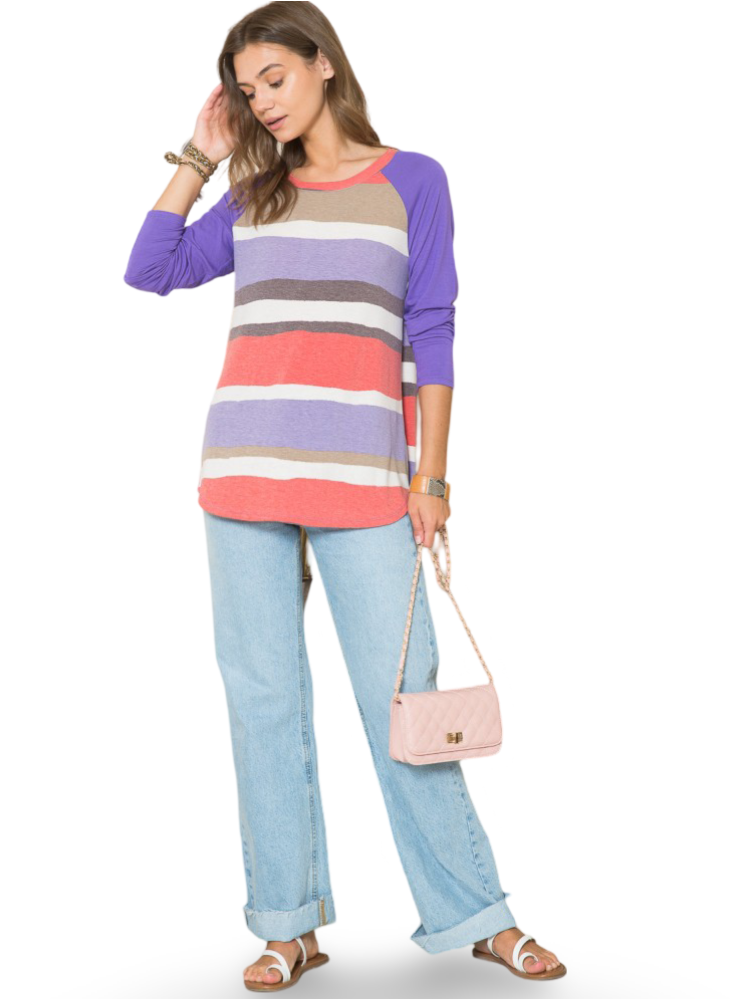 Celeste Striped Raglan