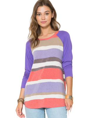 Celeste Striped Raglan