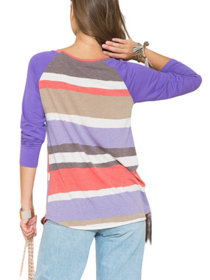 Celeste Striped Raglan