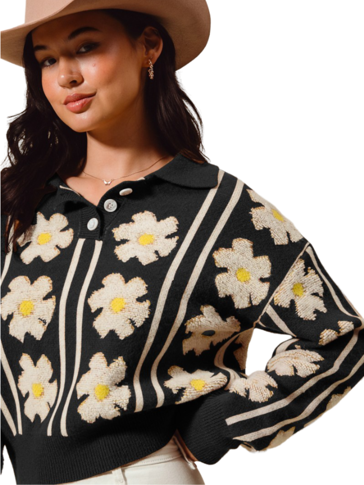 So Me Floral Stripe Polo