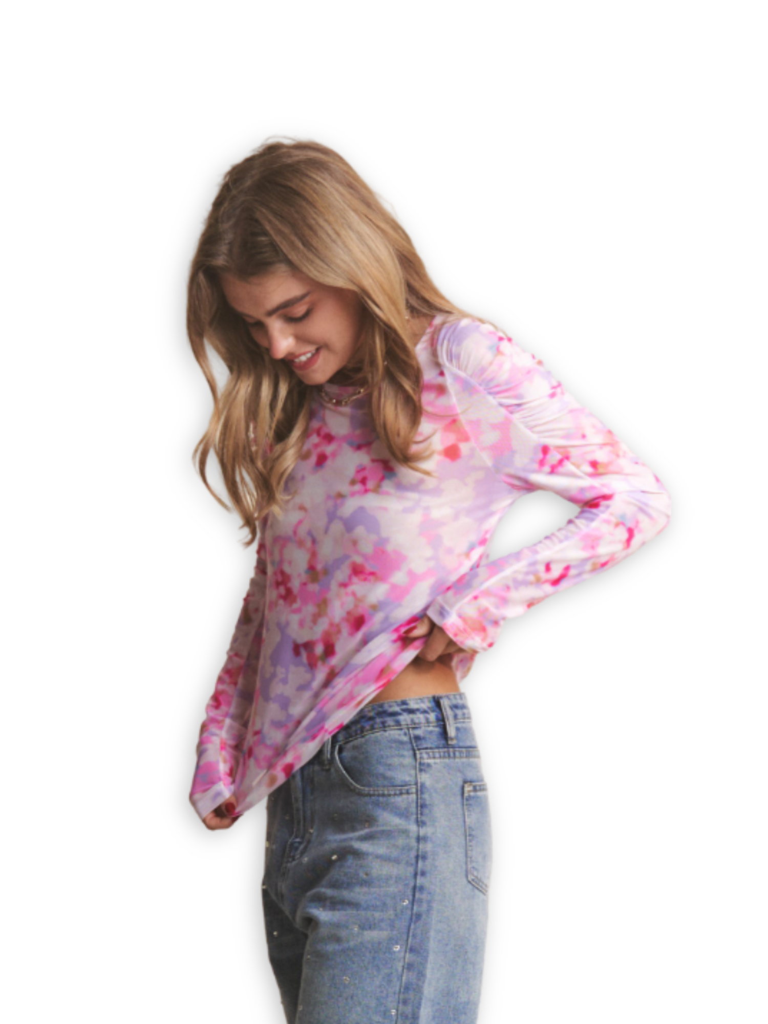 Jnna Mesh Vibrance Top