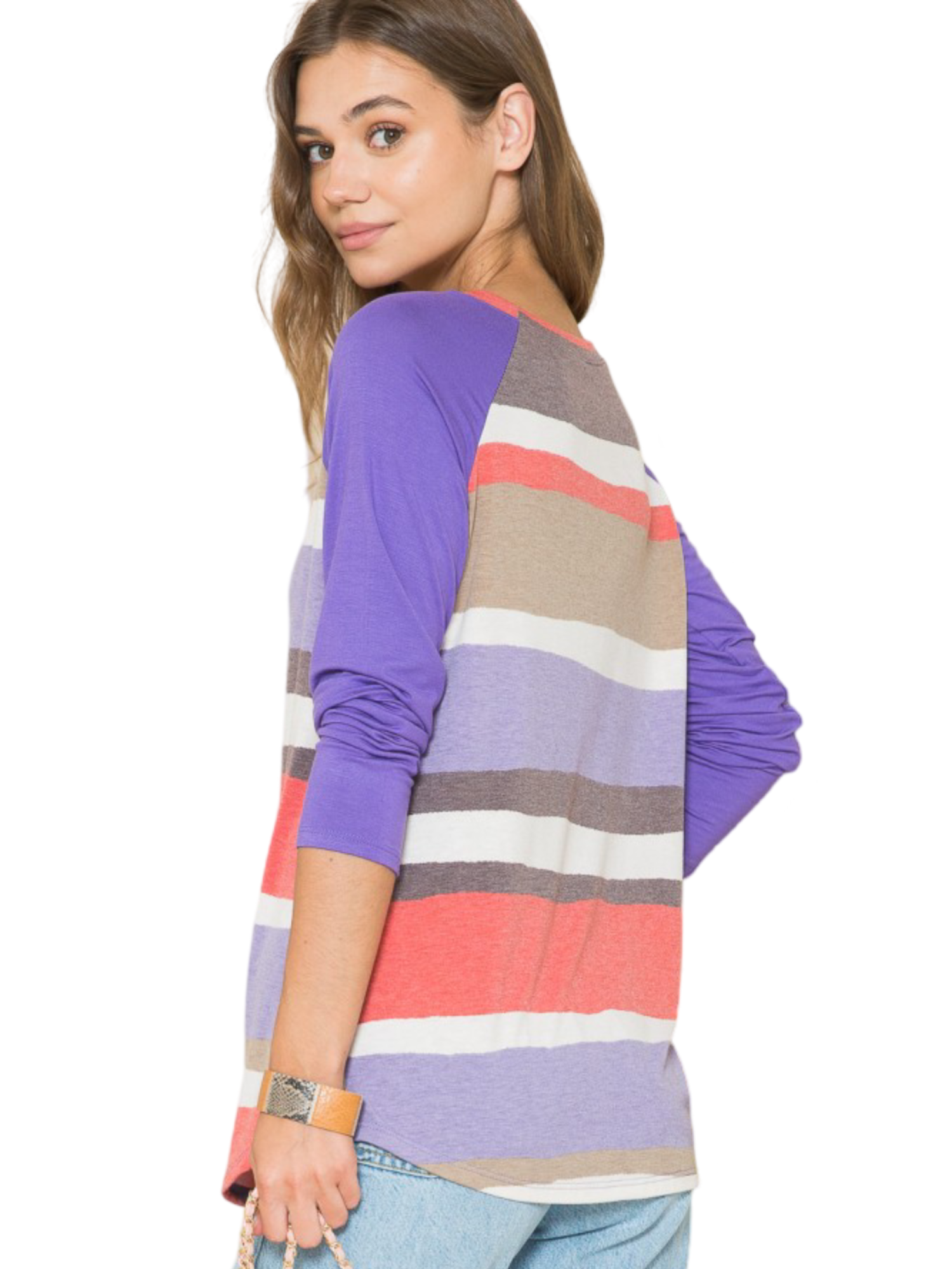 Celeste Striped Raglan