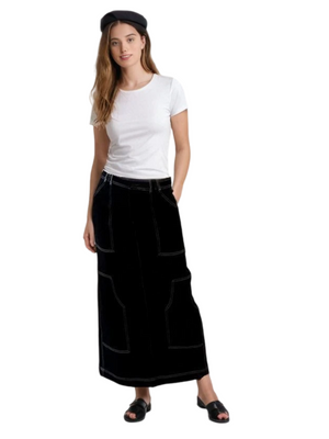 Pashmina Seamed Denim Skirt