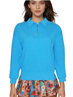 Hard Tail Preppy Half-Zip Pullover Top (Style B-173)