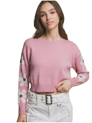 Love Tree Daisy Print Sweater Top