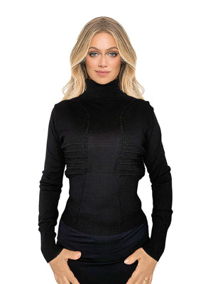 Kathie K Knit Neck Turtle Top